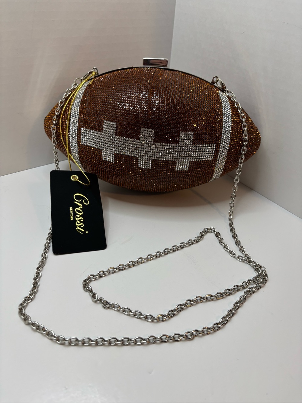 Crossi New York rhinestone football Crossbody purse